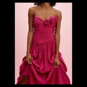 FREE PEOPLE- Magenta Strapless Dress